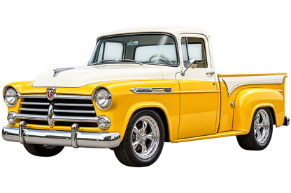 Sunburst Yellow & White 1957 Dodge D100 transparent classic pickup decal artwork