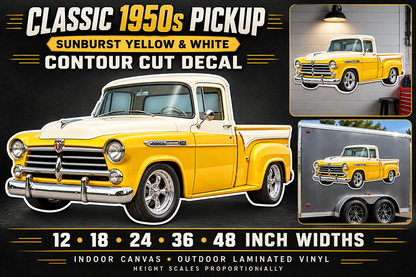 Sunburst Yellow & White 1957 Dodge D100 decal product showcase