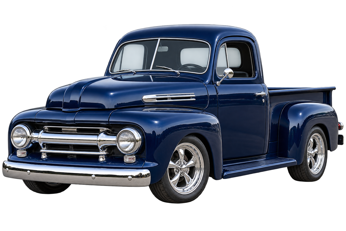Midnight Blue 1951 Ford F-1 transparent classic pickup decal artwork