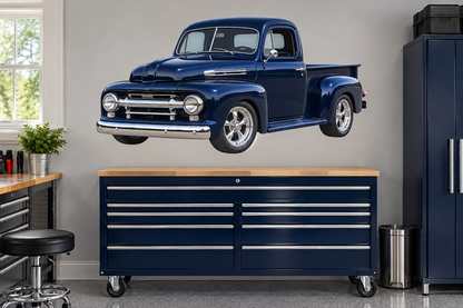 Midnight Blue 1951 Ford F-1 garage wall decal preview