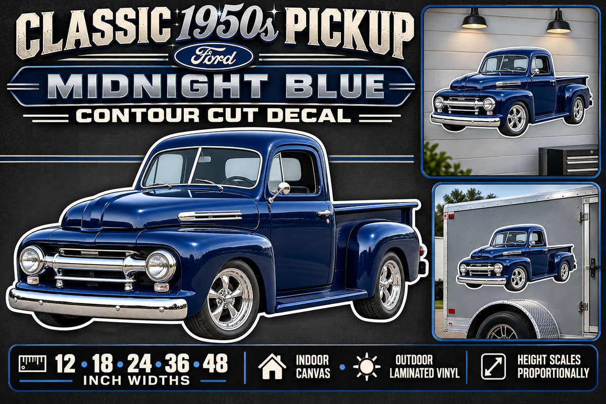 Midnight Blue 1951 Ford F-1 decal product showcase