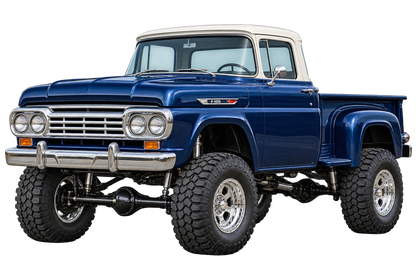 1959 Ford F-100 Midnight Blue & White 4x4 pickup contour cut decal artwork