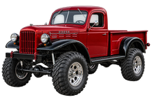 1951 Dodge Power Wagon Deep Red and Black 4x4 pickup contour cut decal artwork