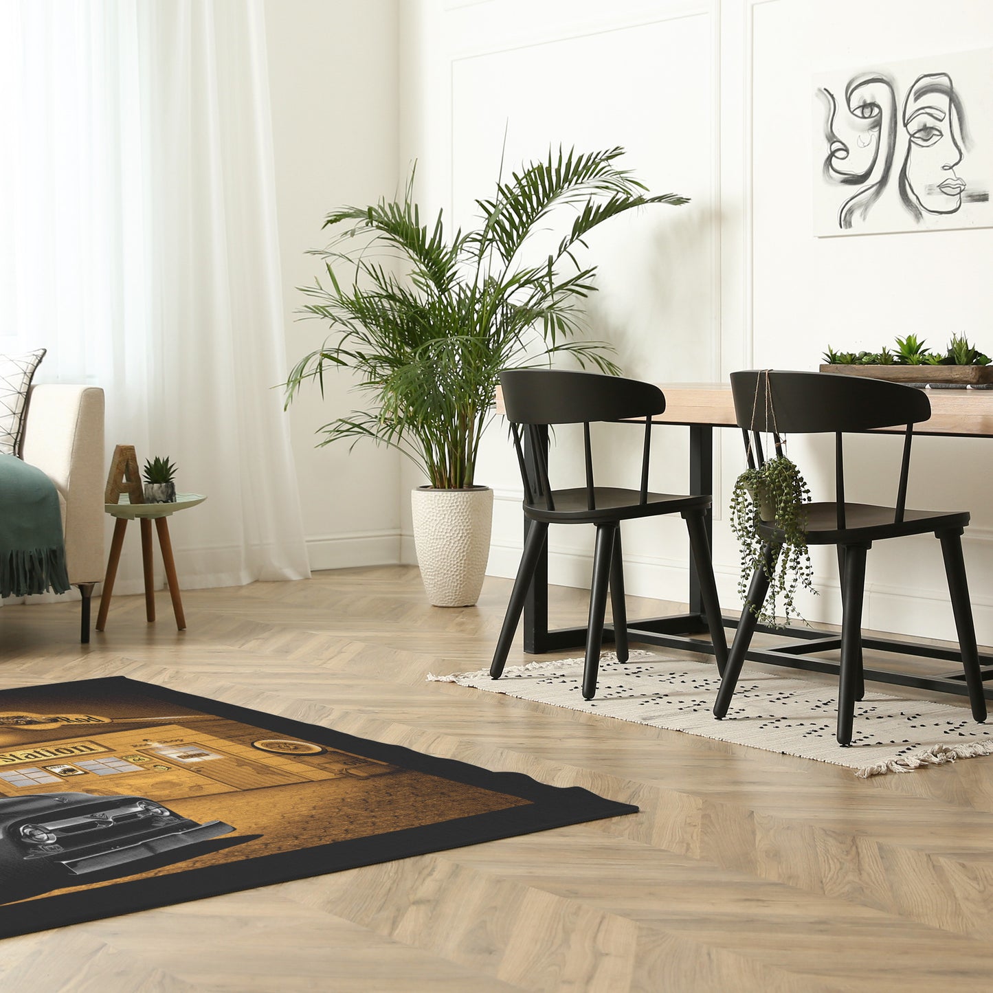 1956 Ford Pickup Truck Gas Station Rug 5 Sizes