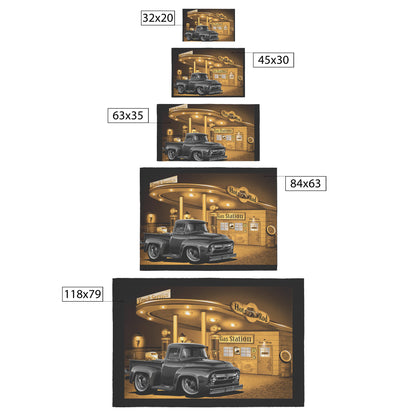 1956 Ford Pickup Truck Gas Station Rug 5 Sizes