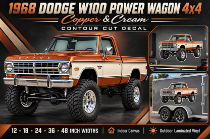 1968 Dodge W100 Power Wagon Copper & Cream decal product showcase