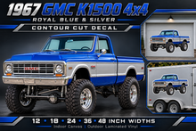 1967 GMC K1500 Royal Blue & Silver decal product showcase