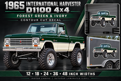 1965 International Harvester D1100 Forest Green & Ivory decal product showcase