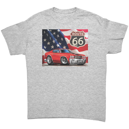 1970 Red Chevelle Muscle Car Route 66 Tee Shirt