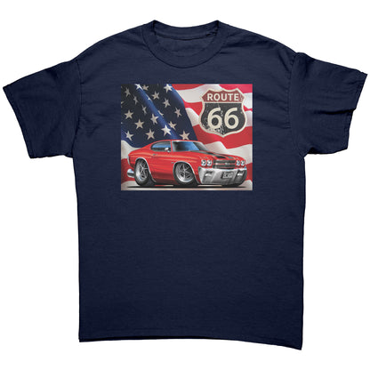 1970 Red Chevelle Muscle Car Route 66 Tee Shirt