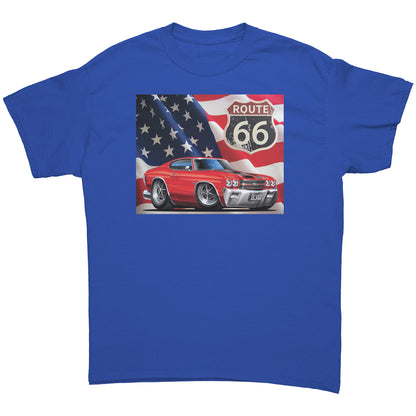 1970 Red Chevelle Muscle Car Route 66 Tee Shirt