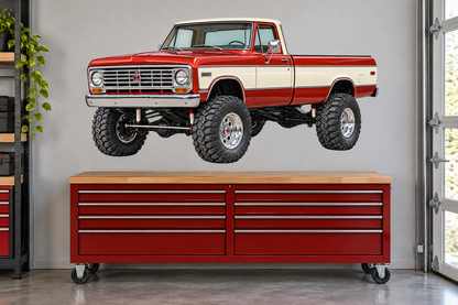 1973 International Harvester 1210 Copper Red & Cream garage mockup