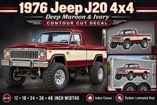1976 Jeep J20 Deep Maroon & Ivory decal showcase