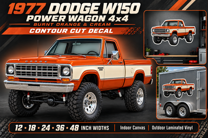 1977 Dodge W150 Power Wagon Burnt Orange & Cream decal showcase