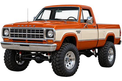 1977 Dodge W150 Power Wagon Burnt Orange & Cream lifted 4x4 contour cut decal artwork