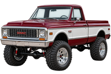 1972 GMC K1500 Burgundy & White lifted 4x4 contour cut decal artwork