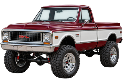 1972 GMC K1500 Burgundy & White lifted 4x4 contour cut decal artwork
