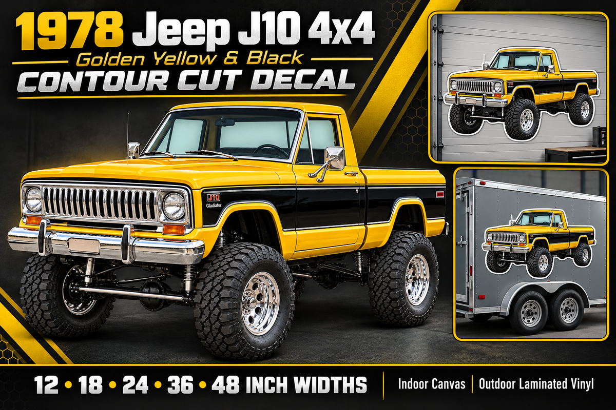 1978 Jeep J10 Golden Yellow & Black decal showcase