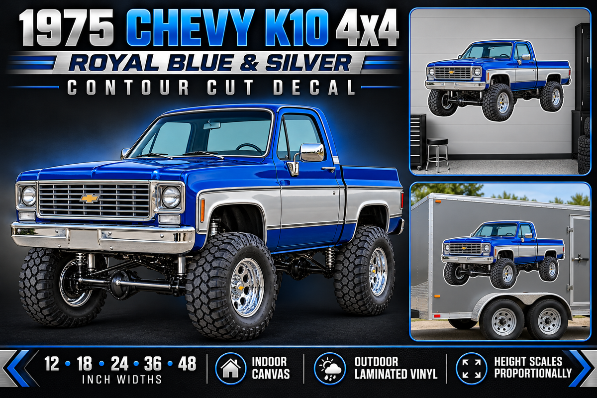 Royal Blue & Silver 1975 Chevy K10 4x4 product showcase