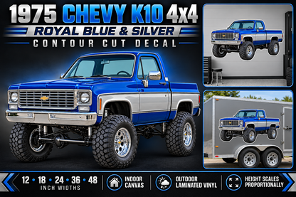 Royal Blue & Silver 1975 Chevy K10 4x4 product showcase