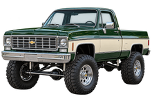 Forest Green & Cream 1975 Chevrolet K10 lifted 4x4 transparent decal artwork