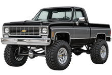 Jet Black & Charcoal 1975 Chevrolet K10 lifted 4x4 transparent decal artwork