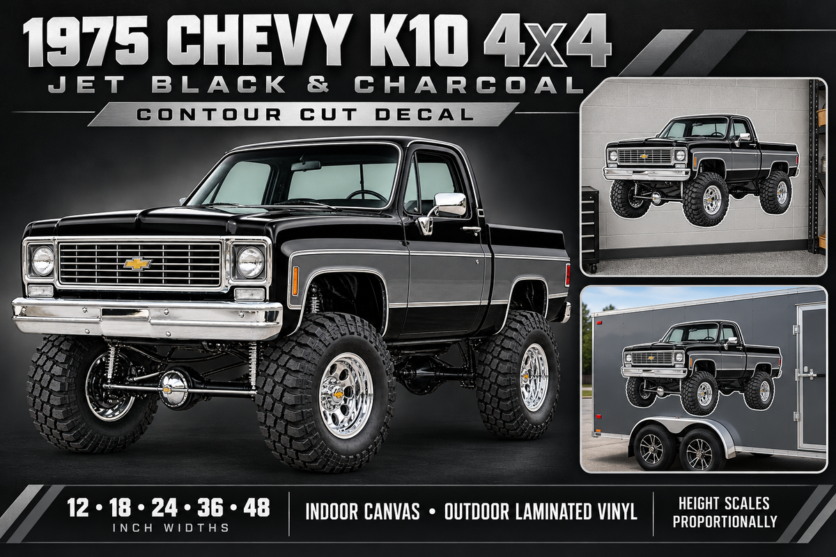 Jet Black & Charcoal 1975 Chevy K10 4x4 product showcase
