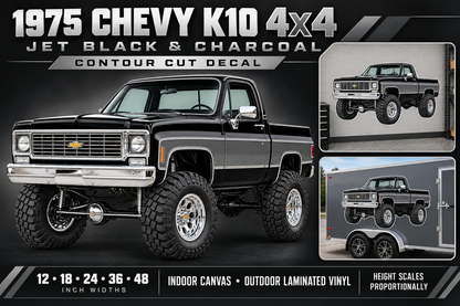 Jet Black & Charcoal 1975 Chevy K10 4x4 product showcase