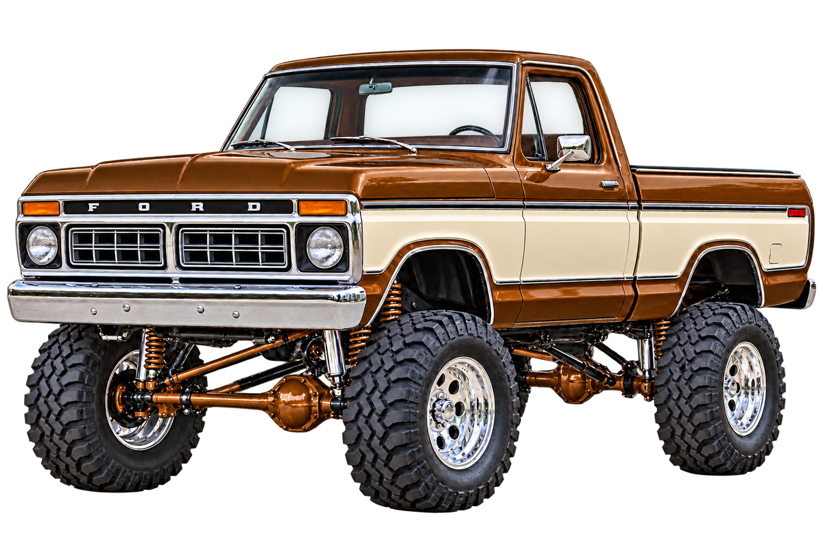 Bronze & Cream 1976 Ford F-150 contour cut decal artwork