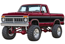 Burgundy & Black 1976 Ford F-150 contour cut decal artwork