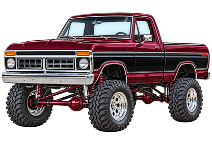 Burgundy & Black 1976 Ford F-150 contour cut decal artwork