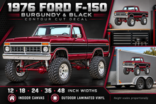 Burgundy & Black 1976 Ford F-150 decal product showcase