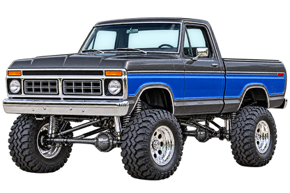Gunmetal & Blue 1976 Ford F-150 contour cut decal artwork
