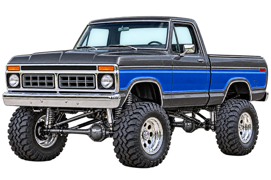 Gunmetal & Blue 1976 Ford F-150 contour cut decal artwork