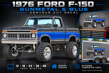 Gunmetal & Blue 1976 Ford F-150 decal product showcase