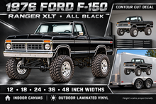 1976 Ford F-150 Ranger XLT black paint chrome wheels grille front bumper and side trim product showcase