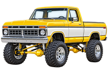 Sunburst Yellow & White 1976 Ford F-150 contour cut decal artwork