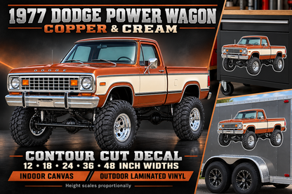 Copper & Cream 1977 Dodge Power Wagon decal product showcase