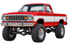 Flame Red & White 1977 Dodge Power Wagon decal artwork