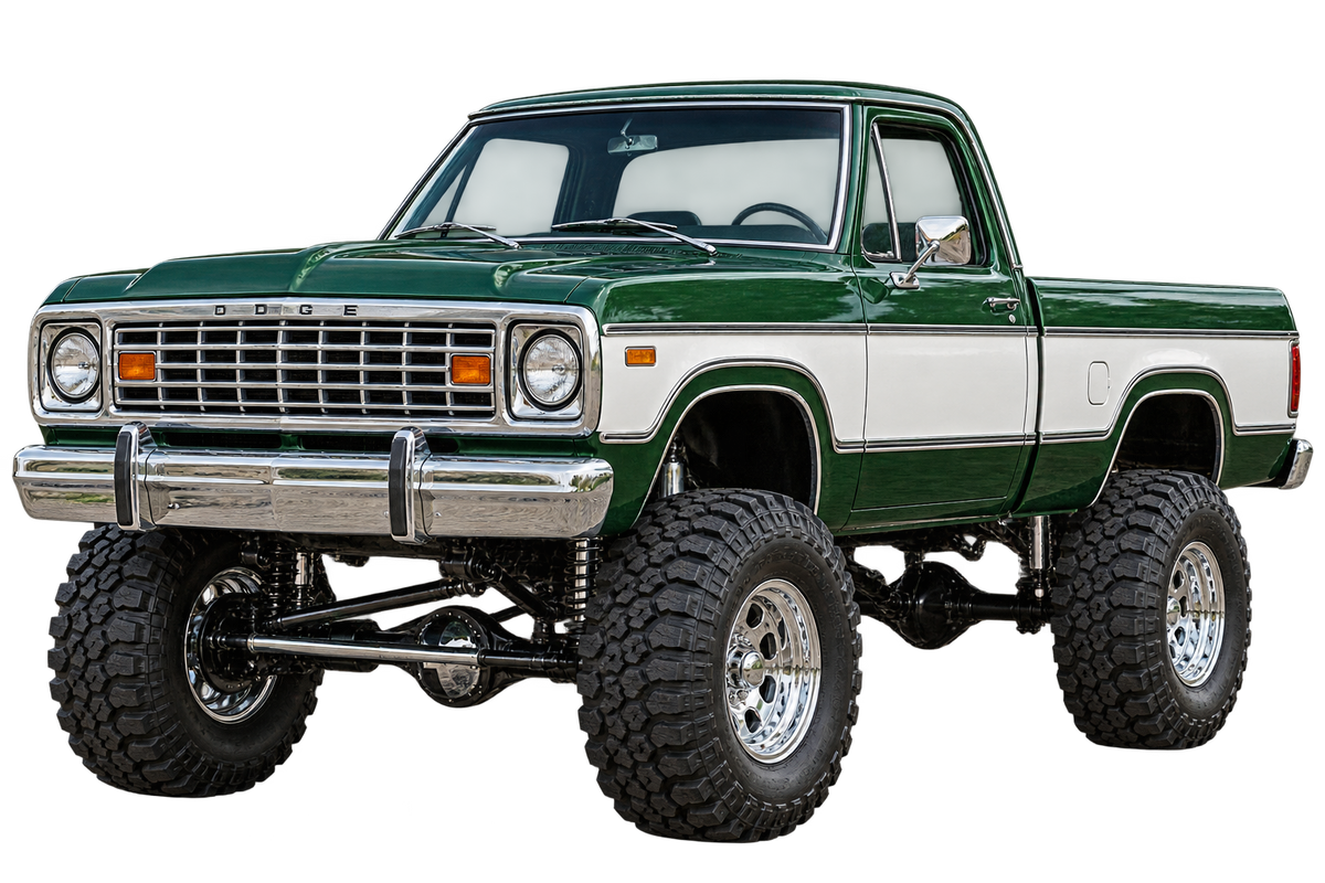 Forest Green & White 1977 Dodge Power Wagon decal artwork