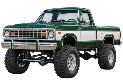 Forest Green & White 1977 Dodge Power Wagon decal artwork