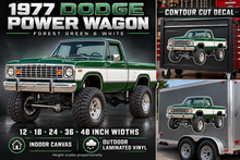 Forest Green & White 1977 Dodge Power Wagon decal product showcase