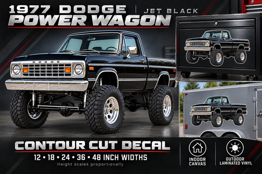 Jet Black 1977 Dodge Power Wagon decal product showcase