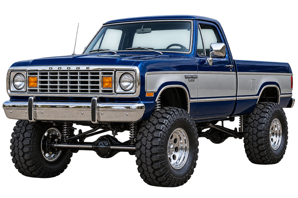 Midnight Blue & Silver 1977 Dodge Power Wagon decal artwork