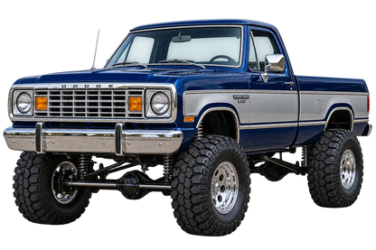 Midnight Blue & Silver 1977 Dodge Power Wagon decal artwork