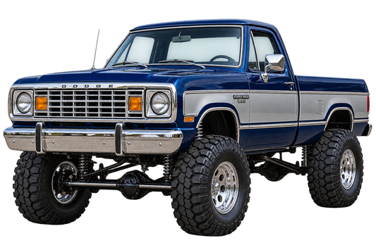 Midnight Blue & Silver 1977 Dodge Power Wagon decal artwork