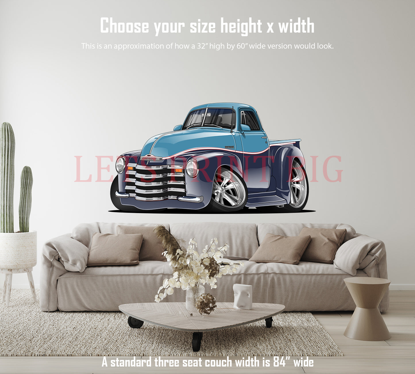 1951 Chevy 3100 Classic Pickup Truck Car Art Wall Decal