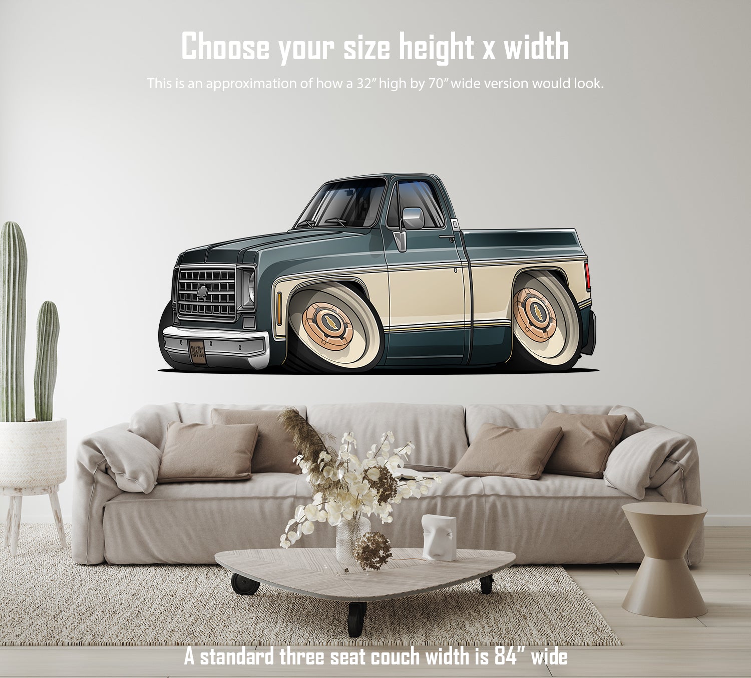 1977 Hot Rod Classic Chevy Silverado C-10 Car Art Wall Decal