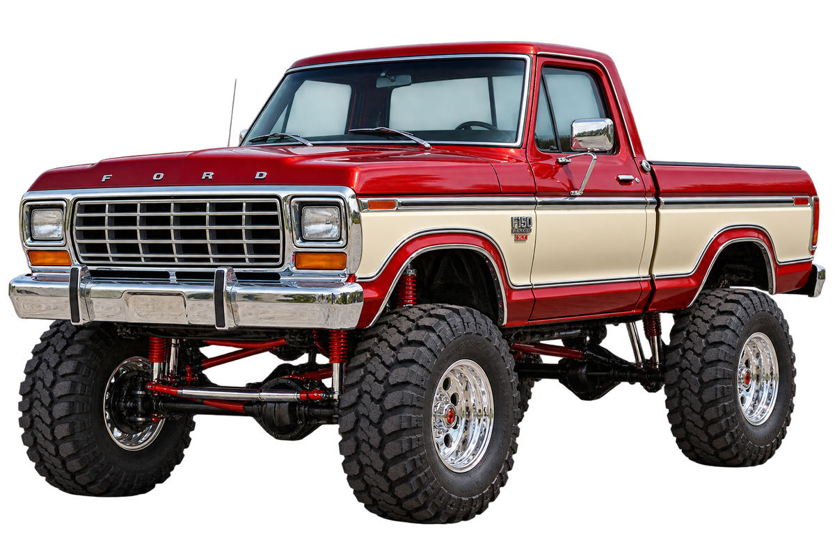 Candy Apple Red & Cream 1979 Ford F-150 Ranger XLT4x4 decal artwork