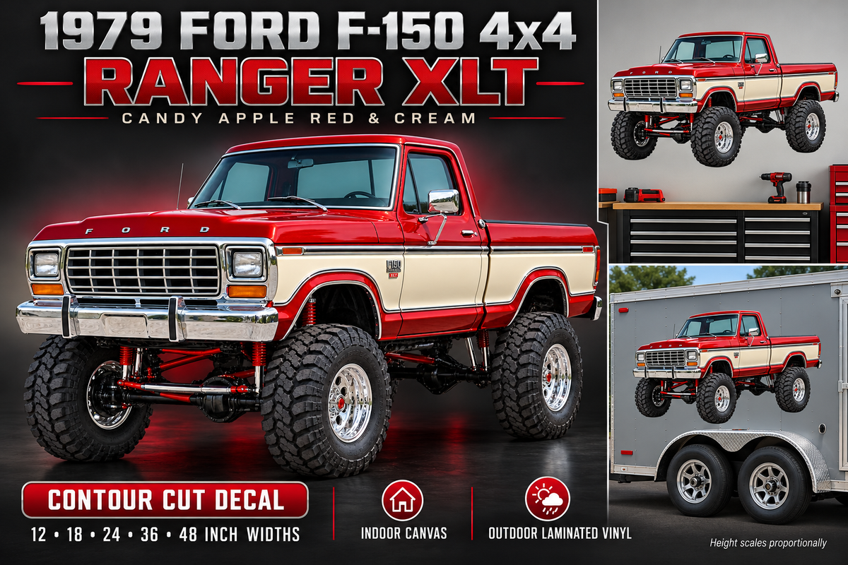 Candy Apple Red & Cream 1979 Ford F-150 Ranger XLT4x4 product showcase